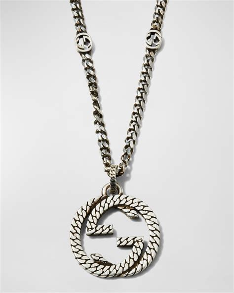 gucci double g necklace mens|Gucci pendant necklace silver.